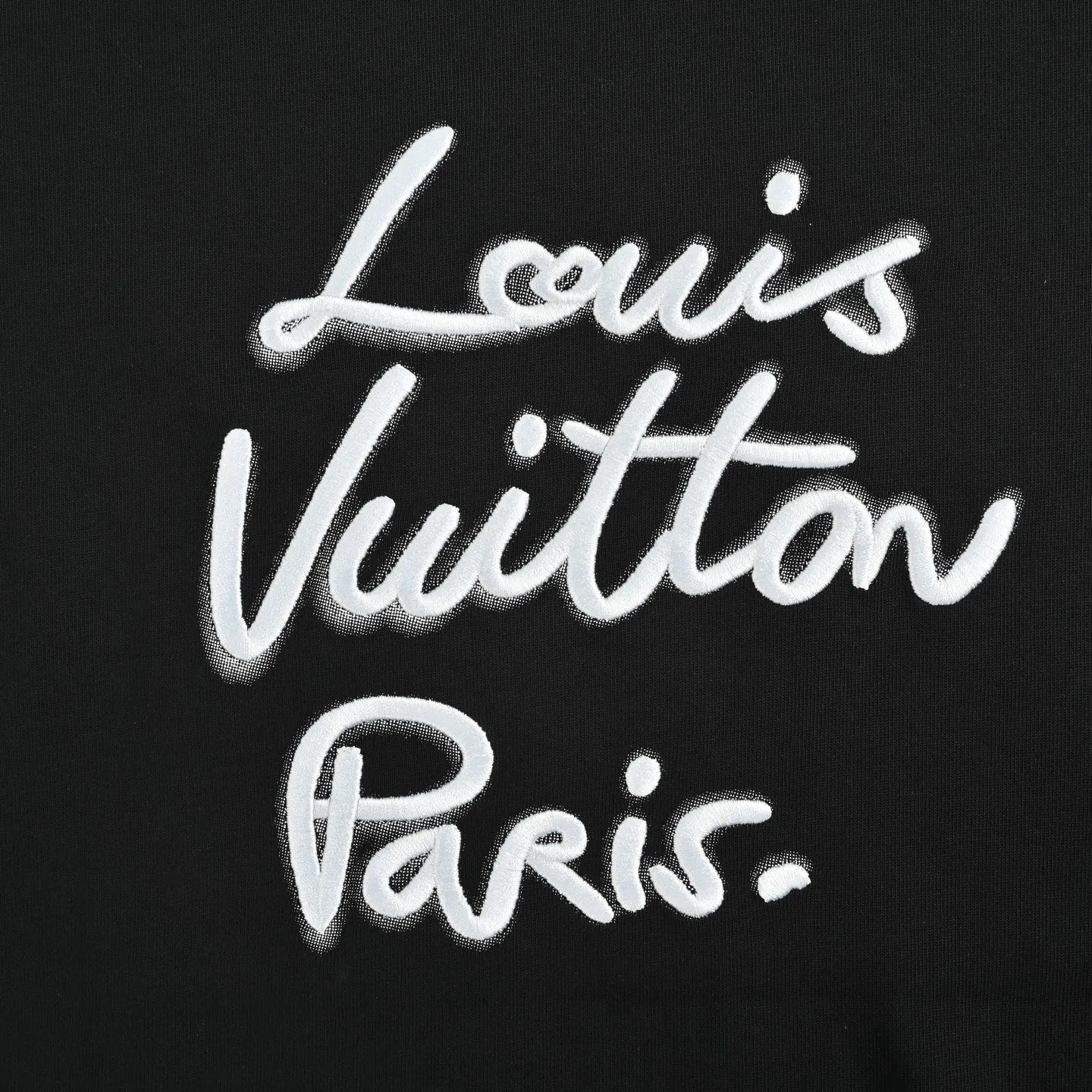 Louis Vuitton/Louis Vuitton 26ss signature letter embroidered short sleeves